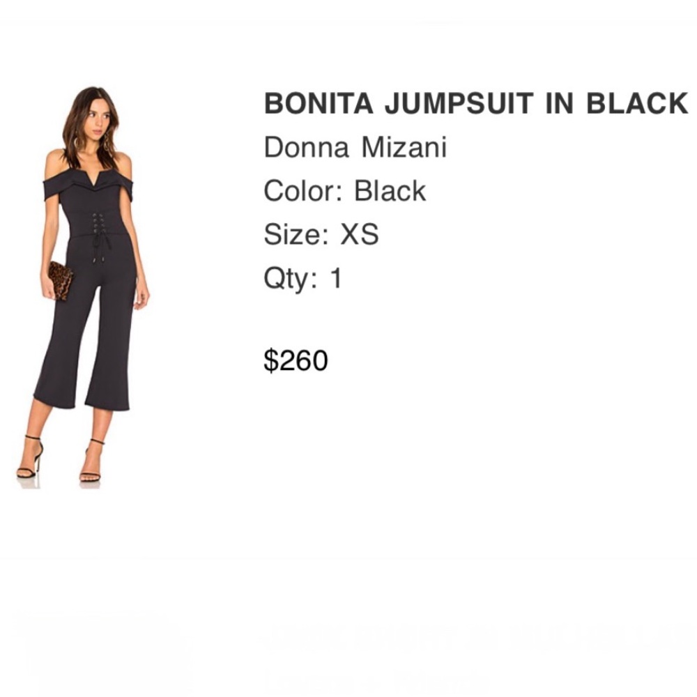 Donna Mizani Bonita Black jumpsuit size XS